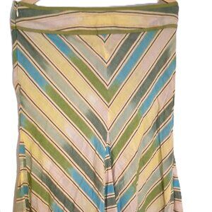 Vintage Calvin Klein Jeans Long Chevron Print Bias Cut Skirt